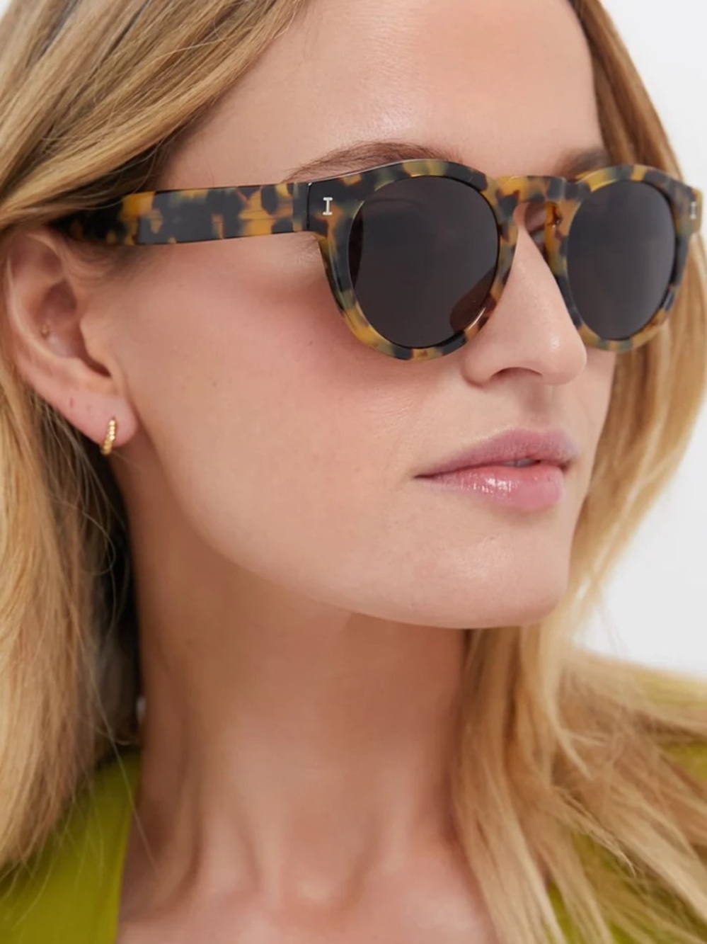 ILLESTEVA Tortoiseshell Leonard Round Sunglasses -MSRP $220 Made in Italy
